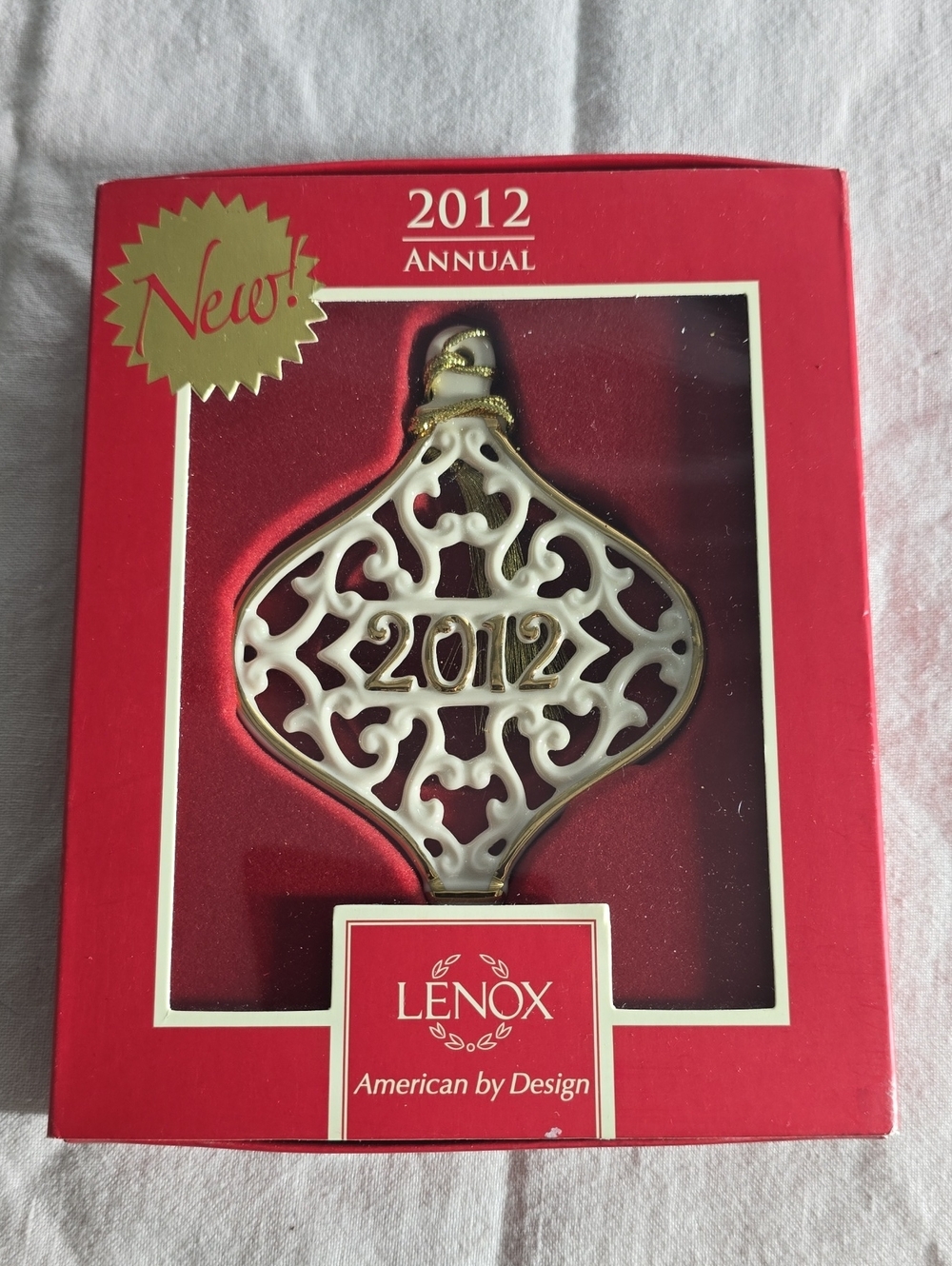 Lenox White and Gold 2012 Annual Holiday Ornament